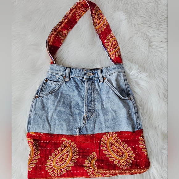 UPCYCLED Denim/Kantha Large Tote